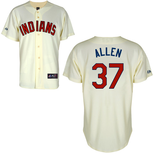 Cody Allen #37 Youth Baseball Jersey-Cleveland Indians Authentic Alternate 2 White Cool Base MLB Jersey